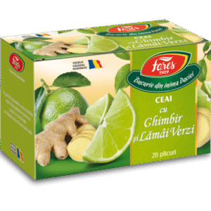 Ceai cu Ghimbir si lamai verzi, 20 plicuri, Fares