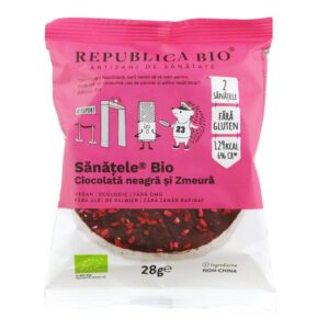 SANATELE BIO Ciocolata neagra si Zmeura, ecologic, FARA GLUTEN, Republica BIO, 28g - Default