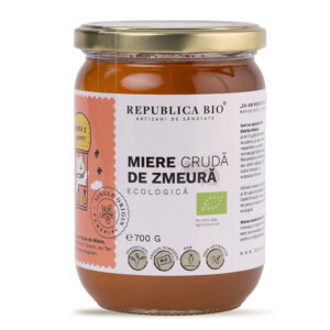 Miere de Zmeură Ecologică Crudă Republica BIO – Beneficii Endocrine și Osoase | 700g
