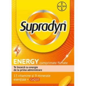 Multivitamine si minerale Supradyn Energy cu Coenzima Q10, 30 comprimate filmate, Bayer