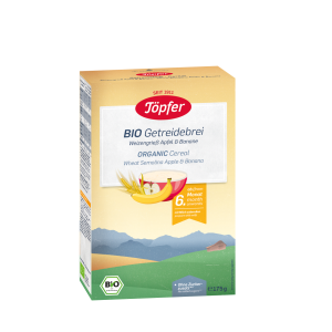 Cereale din gris de grau, mere si banane, 175g, Topfer