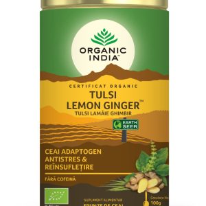 Ceai Tulsi Lamaie si Ghimbir, 100g, Organic India