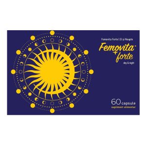 Cutie Femovita Forte Zi și Noapte 60 capsule NaturPharma cu plante și vitamine pentru menopauză și echilibru hormonal