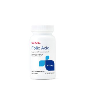 Flacon de Acid Folic 400 mcg, 100 tablete, GNC