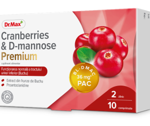 Dr. Max Cranberries & D-mannose Premium, 10 comprimate