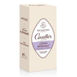Flacon de 200 ml Gel calmant Mycolea Cavaillès pentru igiena intimă, destinat mucoaselor iritate.