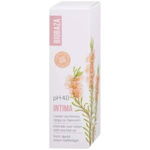Flacon de 200 ml Gel intim natural Intima Biobaza cu ulei de arbore de ceai și acid lactic pH 4.0.