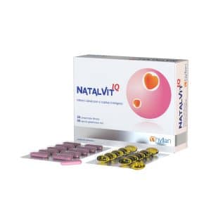 Cutie Natalvit IQ Hyllan Pharma cu 30 comprimate filmate și 30 capsule moi pentru sarcină și alăptare