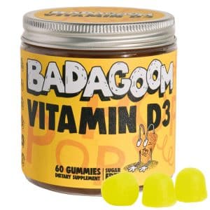 Flacon Badagoom Vitamin D3, 60 jeleuri gumate cu aromă naturală pentru imunitate și sănătatea oaselor