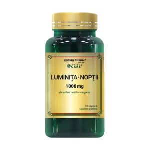Cutie Luminița Nopții 1000 mg 30 capsule Cosmopharm cu ulei de Oenothera pentru echilibru hormonal și sănătatea pielii
