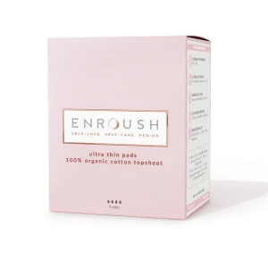 Pachet cu 8 absorbante de noapte Enroush din bumbac organic – protecție naturală pentru somn liniștit.