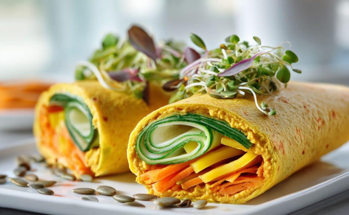 Wrap cu Hummus "Sunshine", Legume Galbene și Microverdețuri