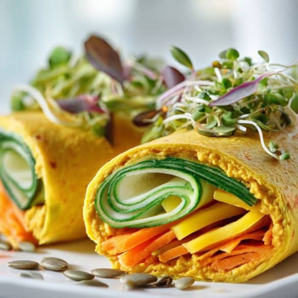 Wrap cu Hummus "Sunshine", Legume Galbene și Microverdețuri