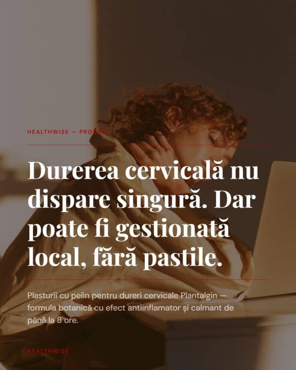 Plasturi pentru dureri cervicale Plantalgin — extract de pelin și 7 uleiuri esențiale