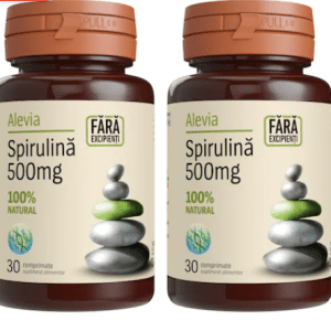 Pachet Spirulina 500mg 1+1 Gratuit, 2 x 30 comprimate, Alevia