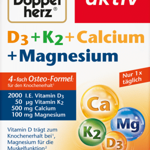 D3 + K2 + Calciu + Magneziu Aktiv, 30 comprimate, Doppelherz