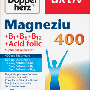Magnesiu 400 mg + Vitamina B1+B6+B12 + Acid folic, 30 comprimate, Doppelherz