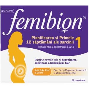 Cutie de Femibion 1 Planificarea și Primele 12 Săptăm&acirc;ni ale Sarcinii, 28 comprimate filmate