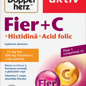 Fier + Vitamina C + Histidina + Acid folic, 30 comprimate, Doppelherz