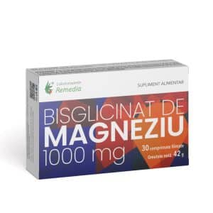 Bisglicinat de magneziu 1000mg, 30 capsule, Laboratoarele Remedia