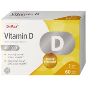 Flacon Dr. Max Vitamina D 4000UI, 60 capsule moi pentru imunitate, oase și absorbția calciului