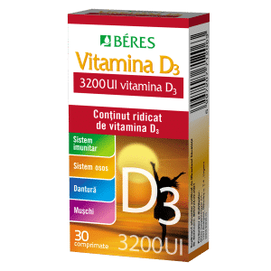 Vitamina D3 Forte 3200UI, 30 comprimate, Beres