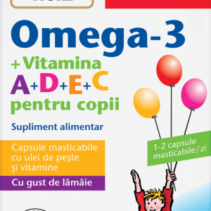 Omega 3 + Vitamina A+D+E+C pentru copii, 30 capsule, Doppelherz