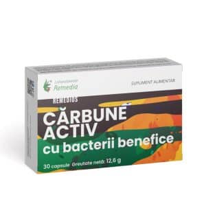 Carbuna activ cu bacterii benefice Remedios, 30 capsule, Laboratoarele Remedia