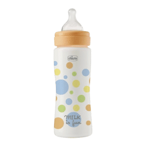 Biberon cu tetina din silicon si flux rapid Perfect Easy pentru baieti 4 luni+, 330ml, Chicco
