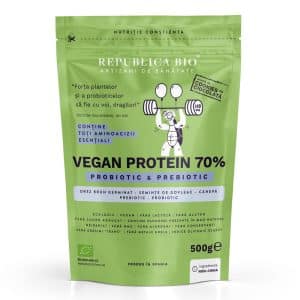 Vegan Protein 70% - Probiotic & Prebiotic Republica BIO, 500g, ecologic, gust cookie - Default