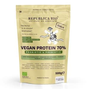 Vegan Protein 70% - Probiotic & Prebiotic Republica BIO, 500g, ecologic, gust vanilie - Default