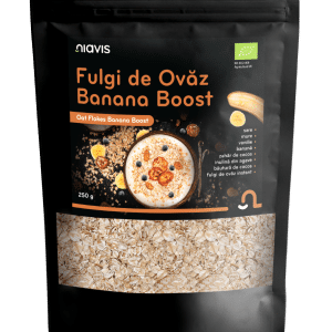 Fulgi de ovaz Banana Boost Ecologici, 250g, Niavis