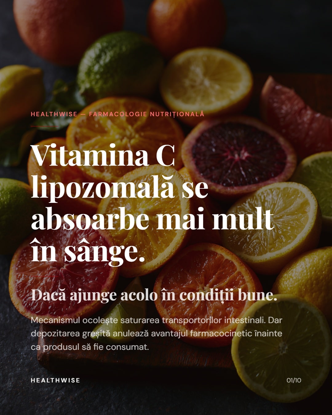 Vitamina C lipozomală: farmacocinetică superioară, context clinic necesar — material vizual Healthwise